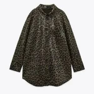 Zara Olive Leopard Print Blouse